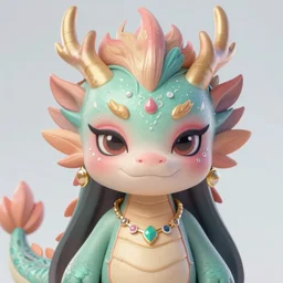 cute fantasy dragon wearing make - up, trending on artstation