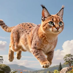 giant flying cute fluffy caracal, intricate, elegant, volumetric lighting, scenery, digital painting, highly detailed, artstation, sharp focus, illustration, concept art, luis rollo, ruan jia, steve mccurry, john berkey