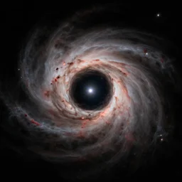 a deep space photograph taken by hubble of a black hole swallowing a star