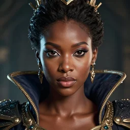 queen, brown complexion, african garmet, sharp focus, octane render, ffxi, water accents, beautiful, amazing eyes, cinematic, vsco, film, unreal engine, symmetrical!!, maybelline, sephora, artstation, art by artgerm, rossdraws, art by karol bak, makeup,