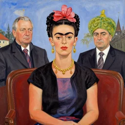 jarosław kaczynski kaczynski jarsolaw polish politician painted by frida kahlo panoramic shot poland