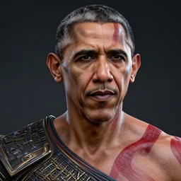 portrait of obama as kratos, intricate artwork, concept art, octane render, deviantart, cinematic, key art, hyperrealism, iridescent accents, portrait photograph, nikon 3 5 mm, photograph by greg rutkowski