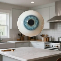 a kitchen with a floating human eye. craiglist photo