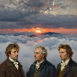 painting by sargent and leyendecker and greg hildebrandt savrasov levitan above the low clouds on new zealand sokotra faroe island sunset overcast