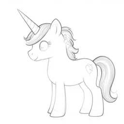 line - art of a unicorn's side - profile