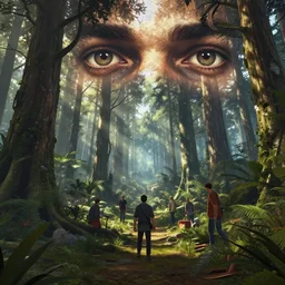 highly detailed vanishing forest - point of eyes, in gta v, stephen bliss, unreal engine, fantasy art by greg rutkowski, loish, rhads, ferdinand knab, makoto shinkai and lois van baarle, ilya kuvshinov, rossdraws, tom bagshaw, global illumination, radiant light, detailed and intricate environment