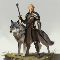 elven wolf rider by Bram Sels, digital art, art station