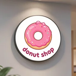 logo that says donut shop,