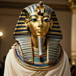 Tutankhamun in Gucci attire, cinematic view, 4K HD