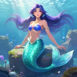 beautiful mermaid in valorant style,