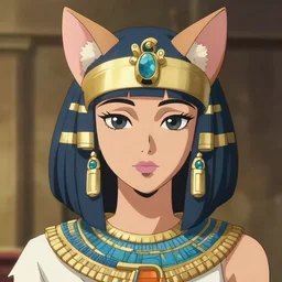 An anime portrait of Ssunbiki as an Egyptian woman with cat ears, by Stanley Artgerm Lau, WLOP, Rossdraws, James Jean, Andrei Riabovitchev, Marc Simonetti, and Sakimichan, tranding on artstation