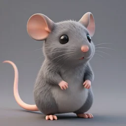 female furry mini cute style, character adoptable, highly detailed, rendered, ray - tracing, cgi animated, 3 d demo reel avatar, style of maple story and zootopia, maple story rat girl, grey rat, grey skin, soft shade, soft lighting