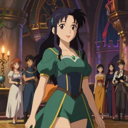 portrait of a beautiful girl with dark hair, fantasy style clothing, castle interior background, rich vivid colors, ambient lighting, dynamic lighting, 4k, official media, anime key visual, makoto shinkai, ilya kuvshinov, lois van baarle, rossdraws, detailed, trending on artstation