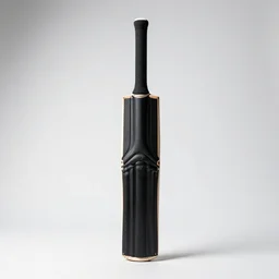 matte black cricket bat, studio product photography, isolated on a pure white background, centered, entire object in frame, sharp focus, soft studio lighting
