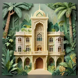 building, jungle, kirigami, dichromatism, paradox, volumetric light, insanely detailed and intricate, hypermaximalist, elegant, ornate, hyper realistic, super detailed, by remedios varo uranga