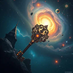 a galaxy key, ornate and intricate, by greg rutkowski, by anton fadeev, by rhads, 4 k