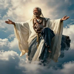 Morgan Freeman as god in heaven