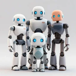 a group photo of a robot family of three, octane render, 8 k by james jean, ayami kojima, justin gerard, craig mullins