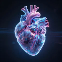 man, cyberheart, digital art