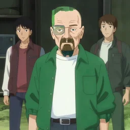 Studio Trigger anime still of the Breaking Bad (2008) remake