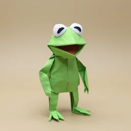 kermit the frog as origami