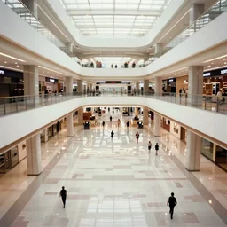 concept art of an empty mall from the 1 9 8 0 s, by greg rutkowski