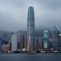35mm atmospheric urban photographic landscape of Hong Kong 20XX, Blade Runner 1982 city, futuristic dystopian megacity skyline with towering mega-skyscrapers, falling rain, neon, industrial fires and smog