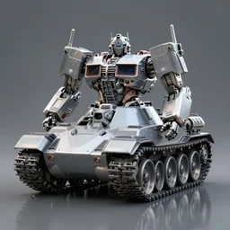 a mecha warrior robot designed to look like a tank, digital art, transformer, reflective, 4 k