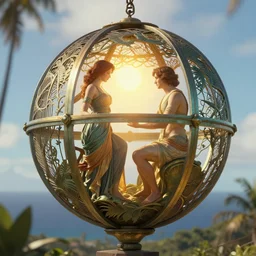the orb of eternity, sunlight study, art nouveau, by martin johnson heade and ( ( ( ( lisa frank ) ) ) ), 8 k, sharp focus, octane render, ( ( ( kauai ) ) )