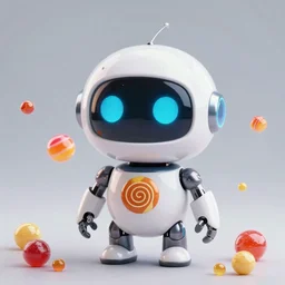 the most adorable robot powered by candy in a Pixar Artstyle, ultra-detailed. Anime, pixiv, UHD 8K CryEngine, octane render