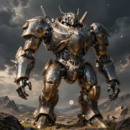 a big medieval mech, photorealistic
