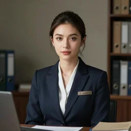 Office secretary portrait by artgerm, with a beautiful symmetrical face