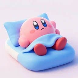 Kirby going to sleep, 3d octane render