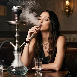 bibi smoking a hookah