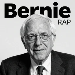 Bernie Sanders rap album cover black and white