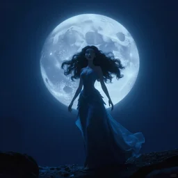dark underwater portrait of the moon queen of the ocean by pixar