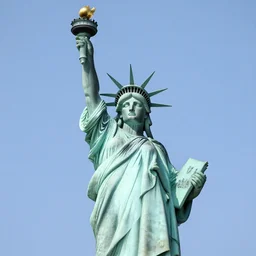 a huge statue of walter white in the style of the statue of liberty