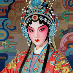 legal good colorful female sacred drama peking opera kunqu literary tsing yi studio portrait of absurdly beautiful, elegant, young sexy elegant woman, super fine surreal detailed facial illustration by kim jung gi, iraq nadar, intricate lines, sharp focus, vibrant colors, matte, octopath voyager, final fantasy, unreal engine highly rendered, global illumination, radiant light, intricate environments - n 9