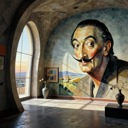 retrofuturistic interior in cubism by salvador dali and dan McPharlin,