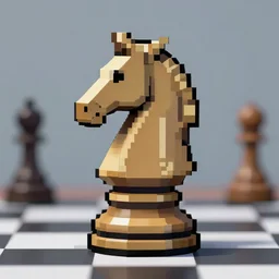 pixel art chess piece knight, trending on art station, epic realistic grand, headless horseman 4 k 8 k