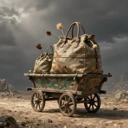 A trolley wof wagging a scallybag with jurbles