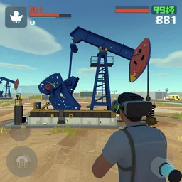 metaverse oil and gas company rpg game, virtual reality, 1 9 8 1, glitched