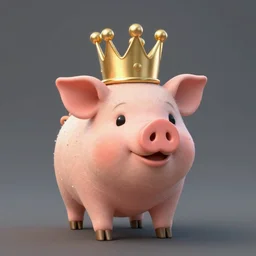 pig wearing a crown syd mead
