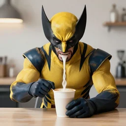 photo of wolverine making Coffee late art