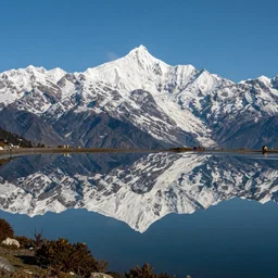 warping mirror dimension as background huge Mountain alps Himalayas In the style of Philip Hyde-H 576