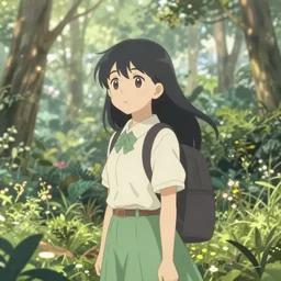 a lofi aesthetic anime about a girl who lives in the wild, anime key visual