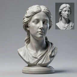 3D resin miniature sculpture by Jean-Baptiste Carpeaux and Luo Li Rong artist, europioid woman, prefect symmetrical  face, academic art, realistic,  8K, Introduction factory photo, Product Introduction Photo, Hyperrealism. Subsurface scattering, raytracing, Octane Render, Zbrush, simple background