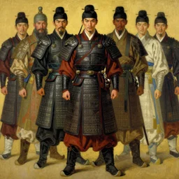 full body character of a tang dynasty ancient chinese officer with headband, painting by masago kimiya, gaston bussiere, katsuya terada, nc wyeth, greg rutkowski, craig mullins, vermeer, frank frazetta, mucha, tom of finland, trending on artstation, jeffery catherine jones