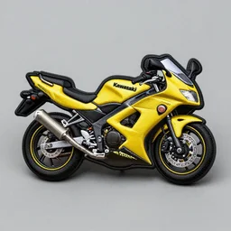 kawasaki ninja 3 0 0, yellow and black : : stitched patch, clothing patch design : :