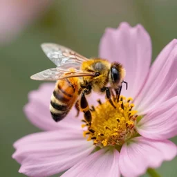 cinematography, 4k, cinematic lightning, bee on a flower